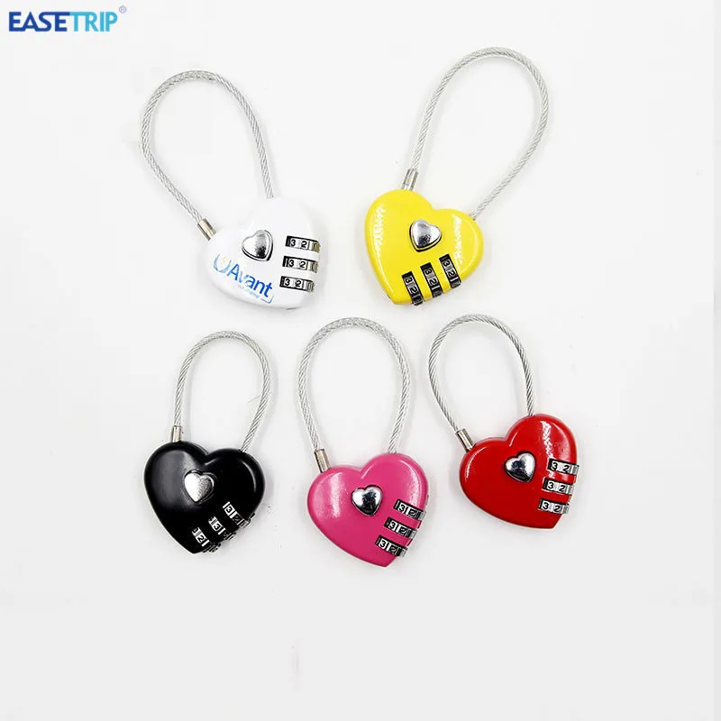 Best Travel Backpack Cable Metal Cord Password Padlock Luggage Bag Heart Shape Love Lock
