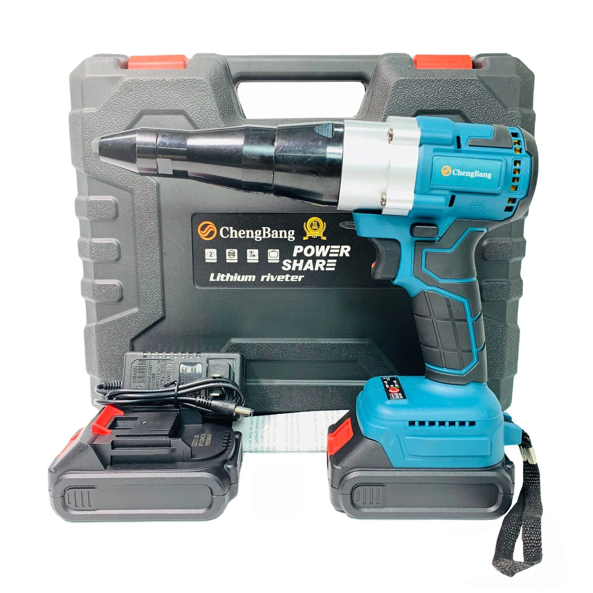 20V Portable Rechargeable Lithium Cordless Riveting Gun Brushless Automatic Electric Blind Riveter 2.4-5mm Electric Rivet Gun 05
