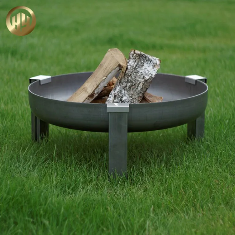 Outdoor Barbecue Assembly 60cm Diameter Metal Round Firewood Fire Pit/ corten garden