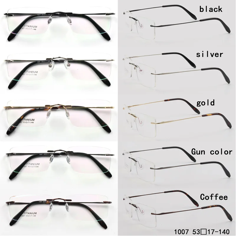 Latest Memory Alloy Eyewear Metal Rimless Male Glasses Spectacles Frame Optical Eyeglasses Frames for Men