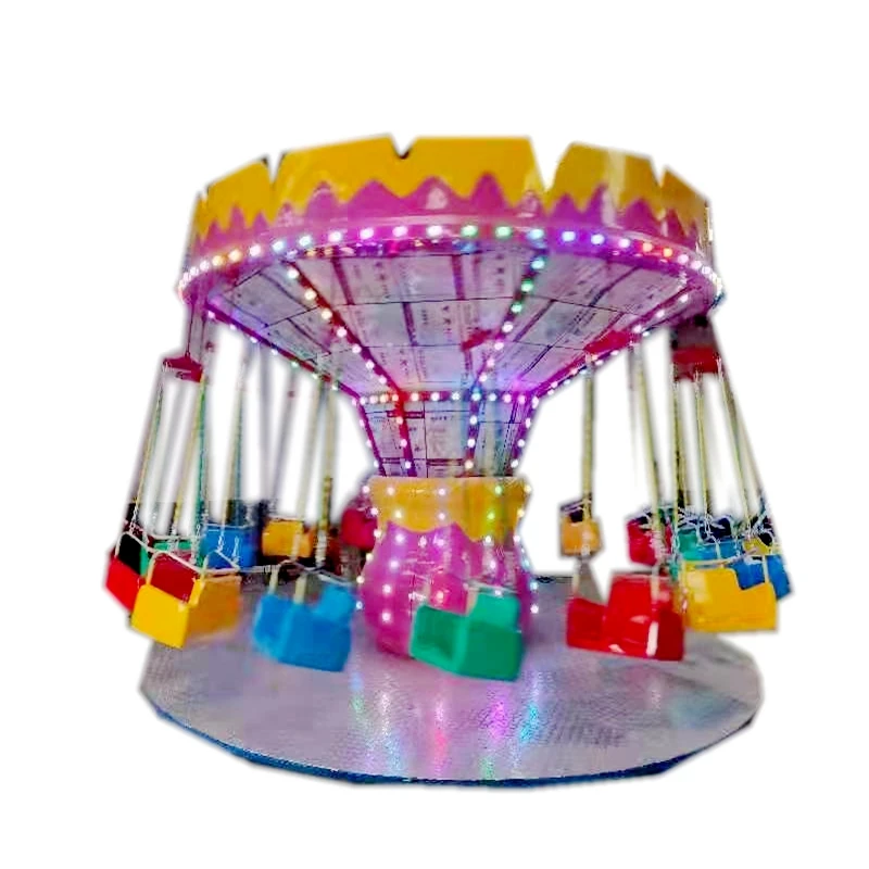 Colorful amusement park equipment kids rides 16 persons watermelon mini flying chair for sale