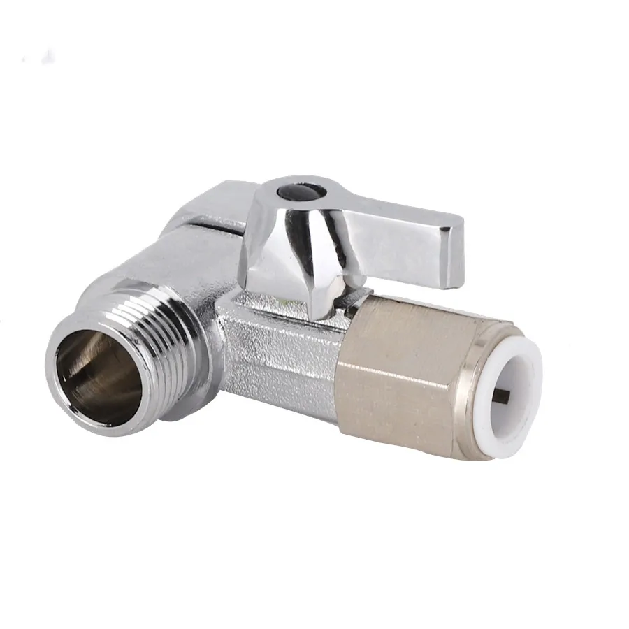 Professional Manufacturer Ro Feed Water Adapter Water Purifier Fitting Brass Angle Ball Valve