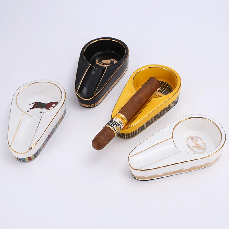 2024 New ceramic ashtray with logo customization colorful design round ashtray for promotion cigar ashtray europe