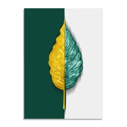 Living Room Decoration Wall Art Combination Painting Green Plant Leaves Flower Wall Art Plant Decoration Combination Painting