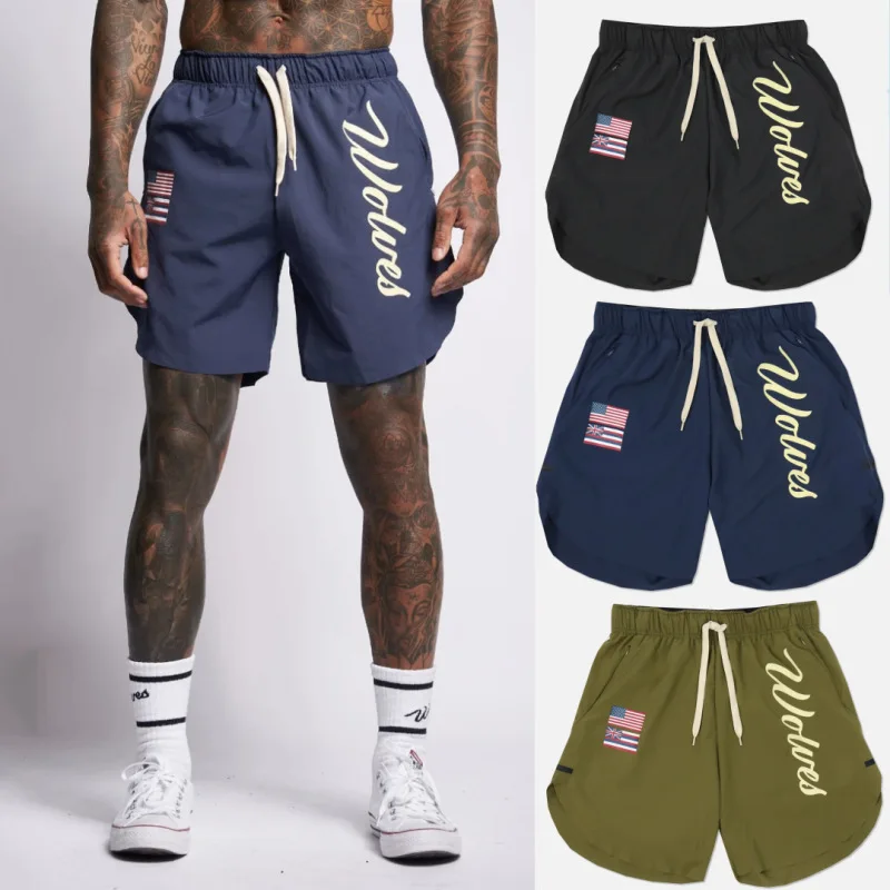 Wholesale Fashion Men Causal Shorts USA UK Style Athletic Streetwear Shorts Polyester Mens Fitness Shorts
