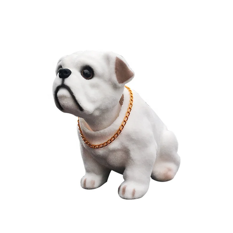 Cute Cartoon Bulldog Doll Decorations Car Office Home Decorations  Nodding Dog Doll Toys