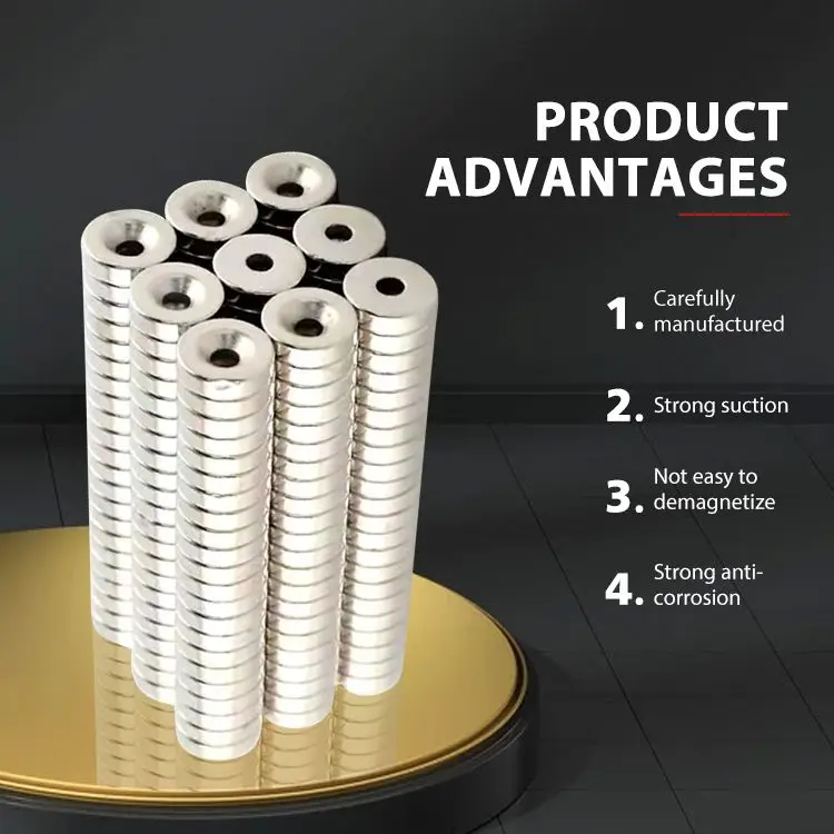 Промышленное применение Перманентный Сильный Магнит N48 с зенкером диском диафрагмы Ndfeb