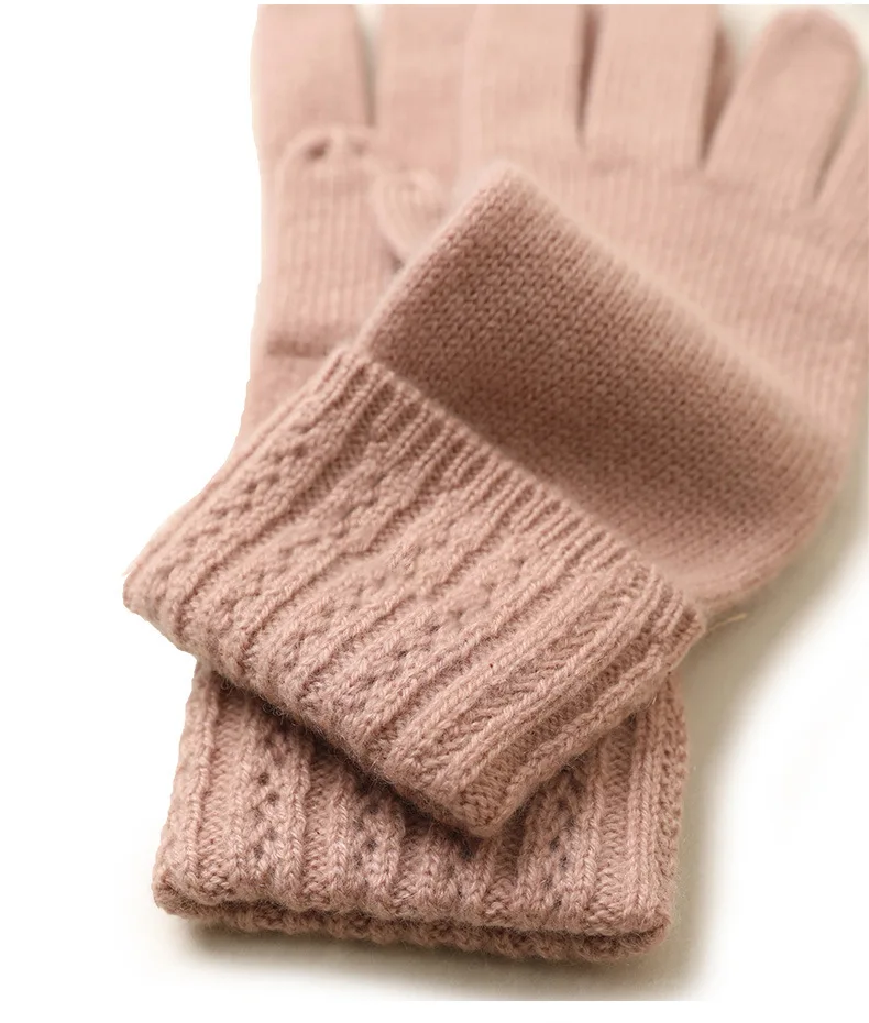 Новые кашемировые трикотажные перчатки маленькие скрученные вертикальные фланцевые перчатки на осень и зиму уличные перчатки на полный палец