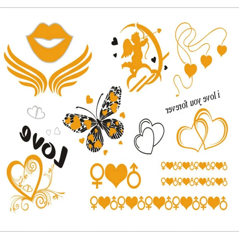 Custom flash metallic temporary tattoo sticker for foot