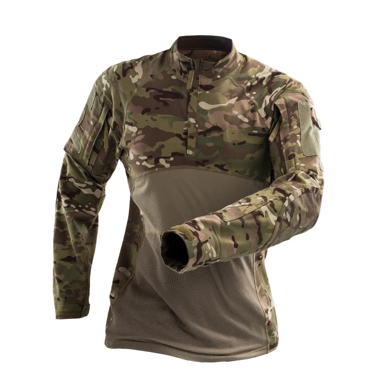 Outdoor Training Paintball Hiking Waterproof Ripstop Frog Suit Shirts Knitting Long Sleeve Camouflage Tactical Shirt