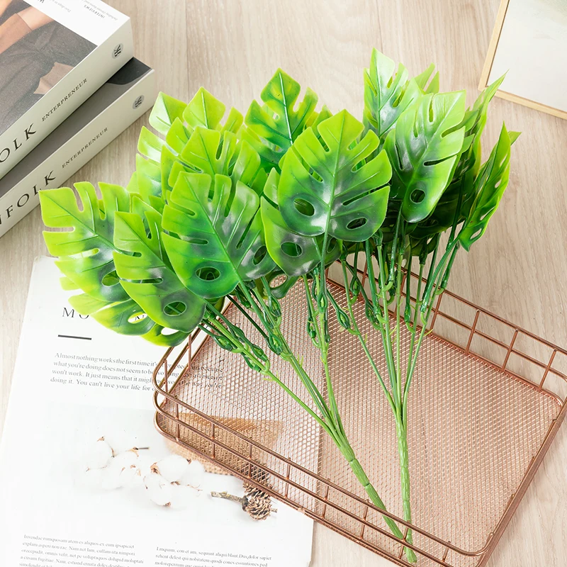 Artificial Wall Hanging Decorative Artificial Leaves Wall Mini Flowers Plants Branches Green Leaves