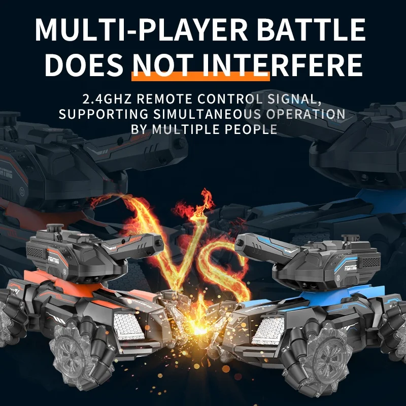 Hot Selling 360 Rotate Tank Car Toys Shooting Vehicle Remote Control Hand Gesture Control Drift Rc Stunt Car With Water Spray