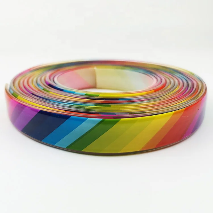 
waterproof colorful pvc plastic coated design strip for shoes parts accessories 