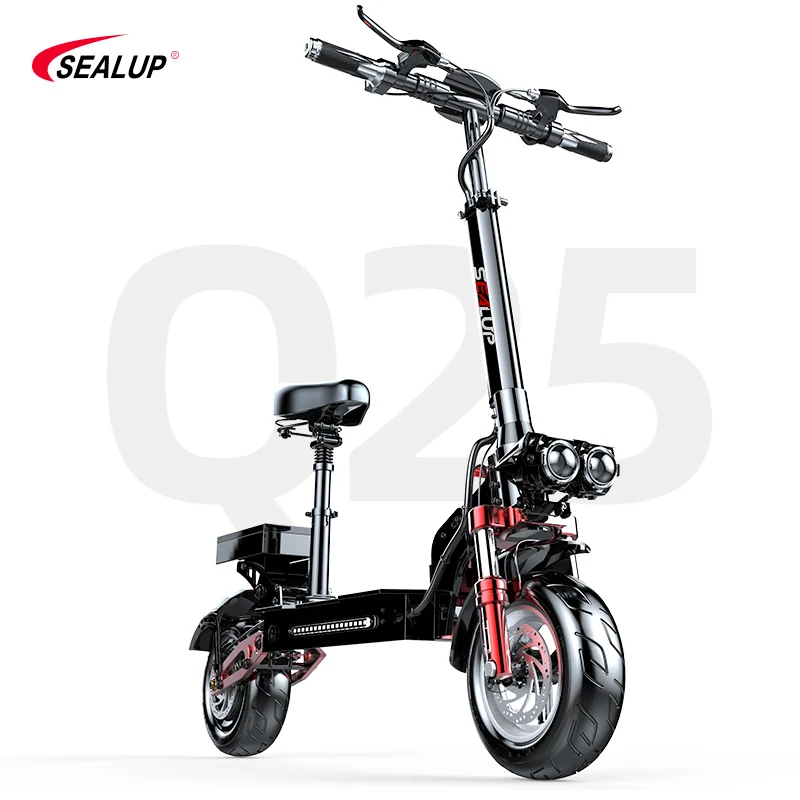 SEALUP Q25 48V 1000W SINGLE MOTOR ELECTRIC SCOOTER 150KM MAX DISTANCE DUAL LED HEADLIGHTS E SCOOTER FOLDABLE