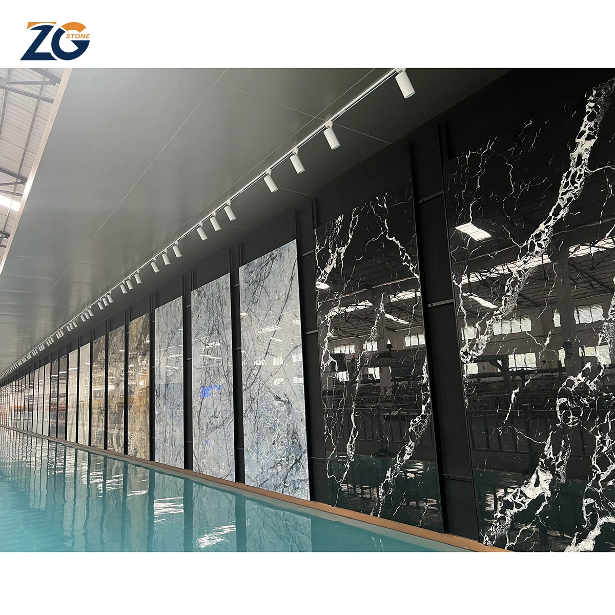 ZGSTONE Роскошный Глянцевый фарфор большой размер спеченный камень 1600x3200 плитка для гостиной и отеля мраморная фарфоровая настенная пола