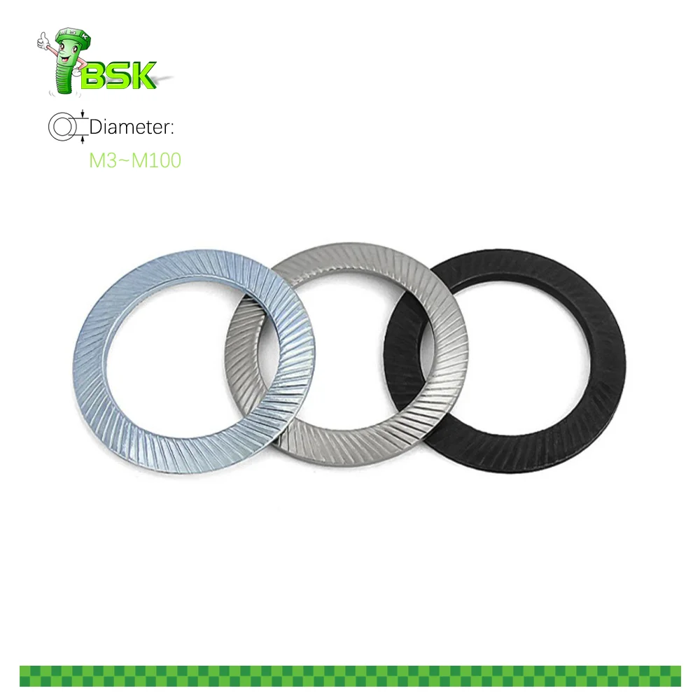 DIN 25201 size M3 to M100 Extreme Vibration Resistant Wedge Lock Washers double stack self-locking anti-loose washers