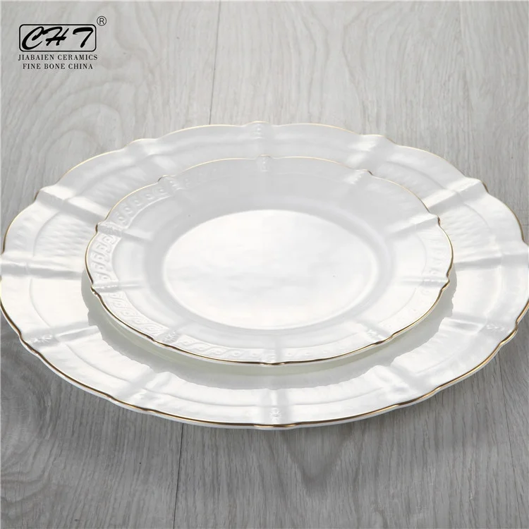 Western decorative custom round bone china ceramic modern serving platters