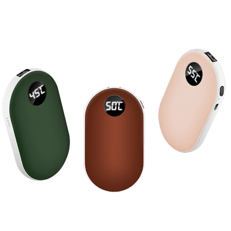Hot Selling Mini Heater Size 5000mah Hand Warmer Power Bank With LED Digital Display Electric Rechargeable Hand Warmer For Phone