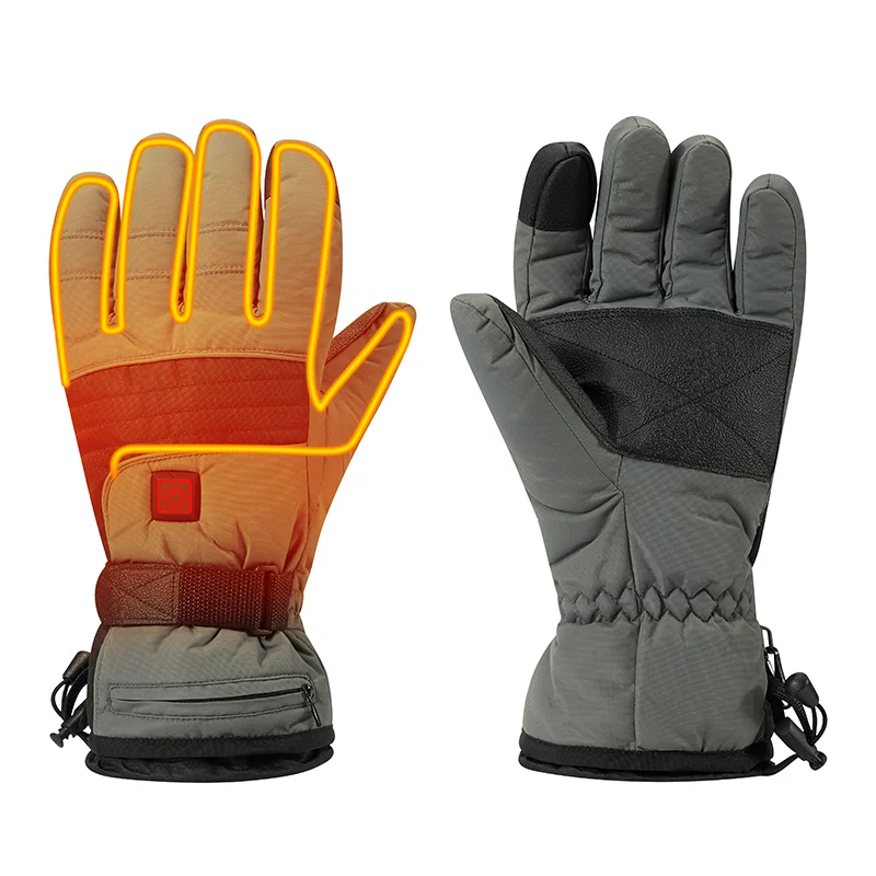 2021 New Fashion Style Leather Sports Ski Heating Gloves For Mens Winter Warm Outdoor Work/sport Skiing Heated Hand Gloves