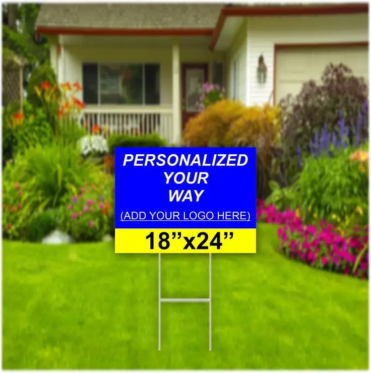 Factory Direct Corrugated Plastic Yard Signs Customized Logo Lawn Signs With H-stakes for Advertising