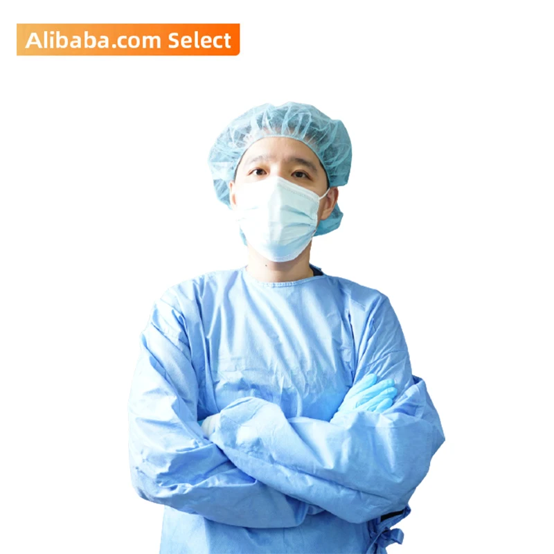 Sterile SMS fabric level3 reinforced disposable surgical gown waterproof surgical gowns