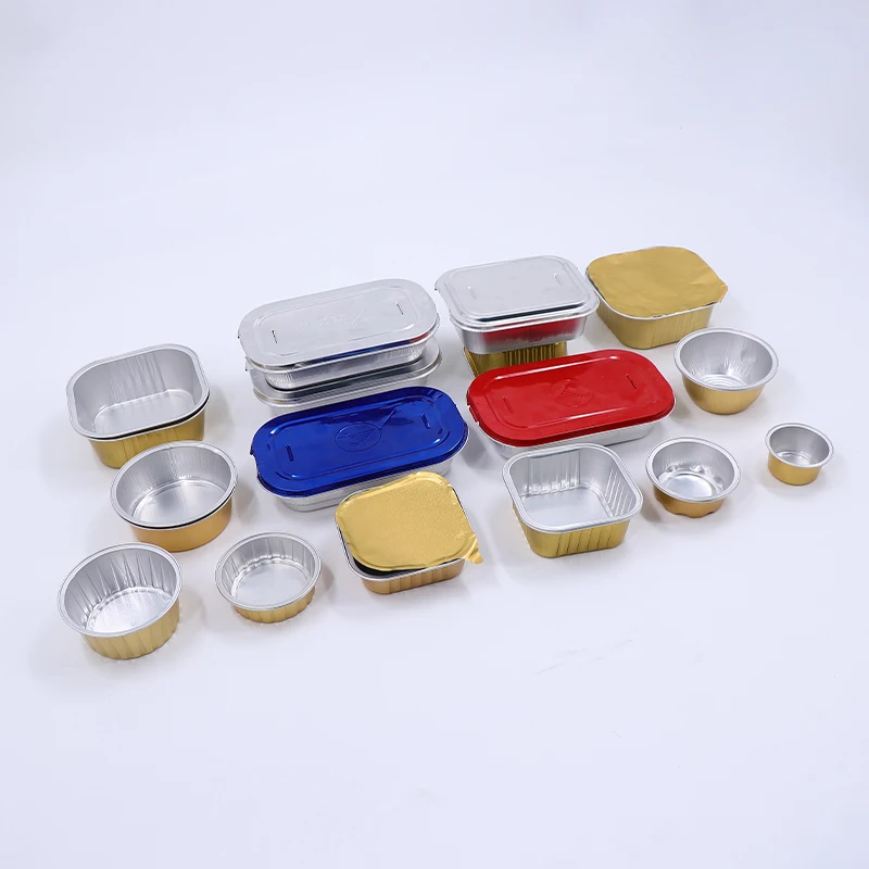 Microwave Disposable Tray Baking Foil Tray Container Baking Airline Aluminum Foil Trays With Lid