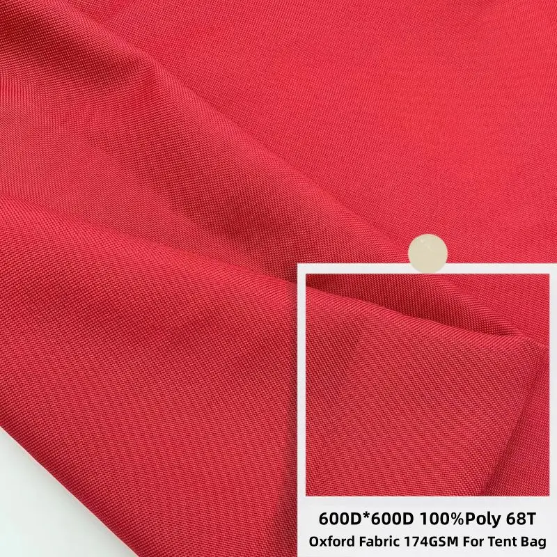 Hot sale 600D*600D 68T 100 Polyester Red Oxford Fabric Ripstop Oxford Fabric