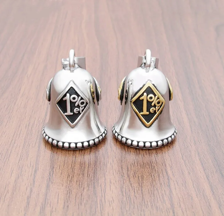 Outdoor Safety Cycling accessory Bike Bell Warrior Cast Iron Hanging Bells 1%er Guardian Motorcycle Bell Pendant