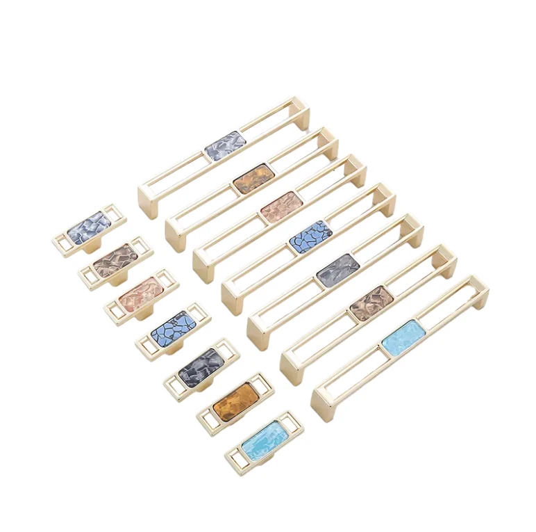 Zinc Cabinet Big Brass Knob Kitchen Door Marble Handle,Natural Marble With Solid Brass Furniture Handle