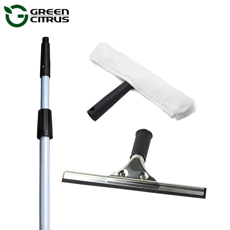 Rubber Washer Extendable Window Scrubber Squeegee with Telescopic Handle