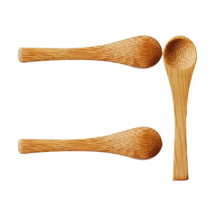 7 см мини бамбуковая чайная ложка Бамбуковая для крема кофейная
