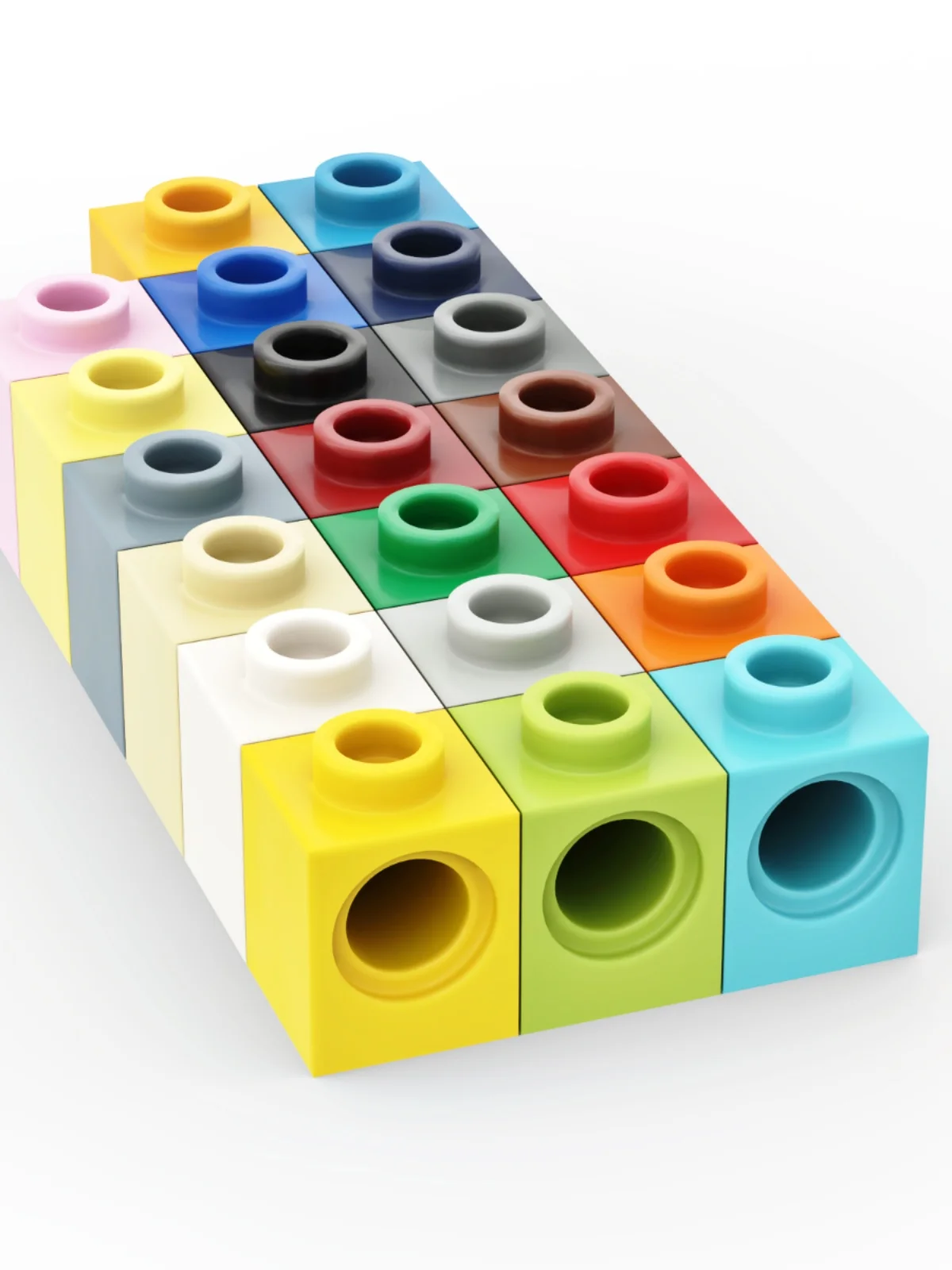 Bebricks 6541 technical Brick 1x1 with Hole Building sets block parts for MOC colorful building brick toys with DIY groove