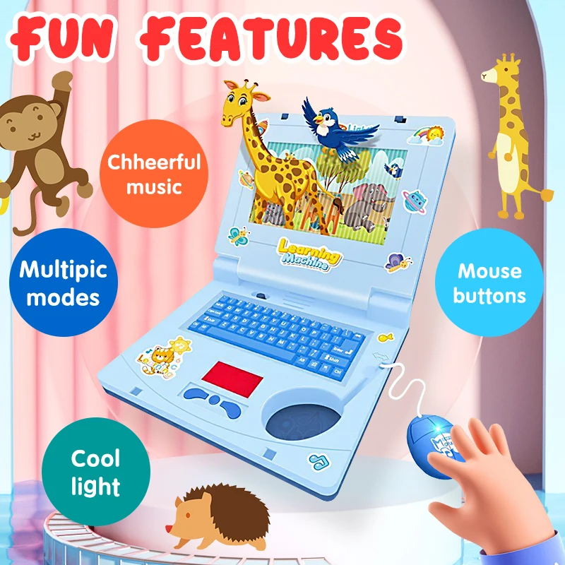 KUNYANG portable computer musical lights intelligent machine infant toddler laptop toy educational toys kids learning