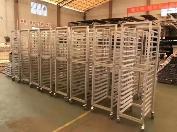Customized Size Stainless Steel Dry Tray Trolley, Bakery Rotatory Oven Trolley,Cold Room Freezer Use Multiple Layer Carts