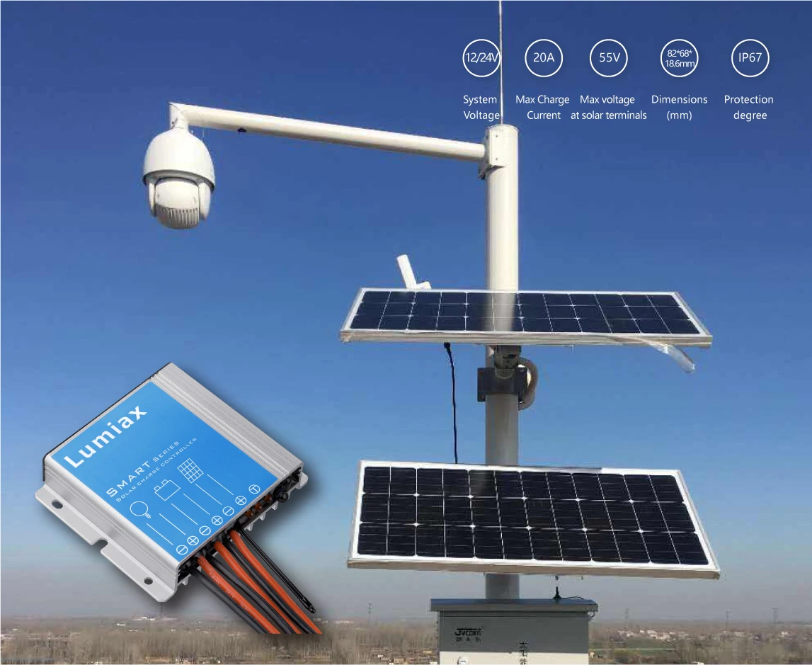 Lumiax 10A 20A PWM IP67 Solar street light Waterproof Led Display Solar Charge Controller