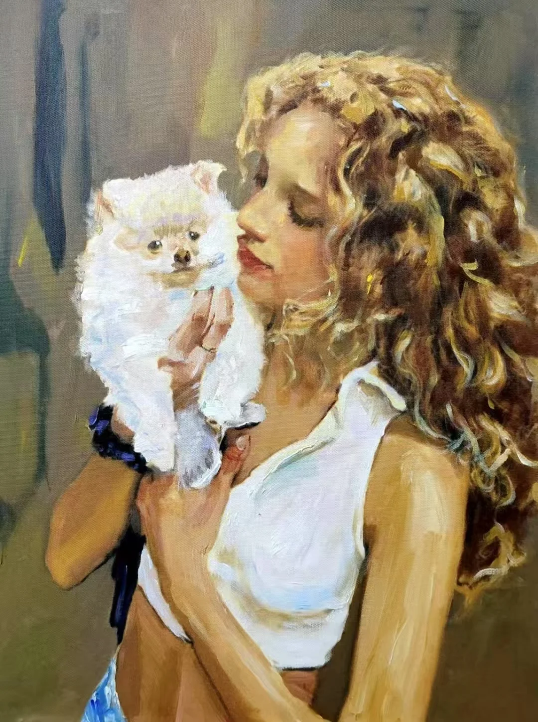 Картины маслом на холсте ручной работы музейное качество 100% в импрессионистском стиле портреты девочек домашние животные настенное искусство с рамкой домашний