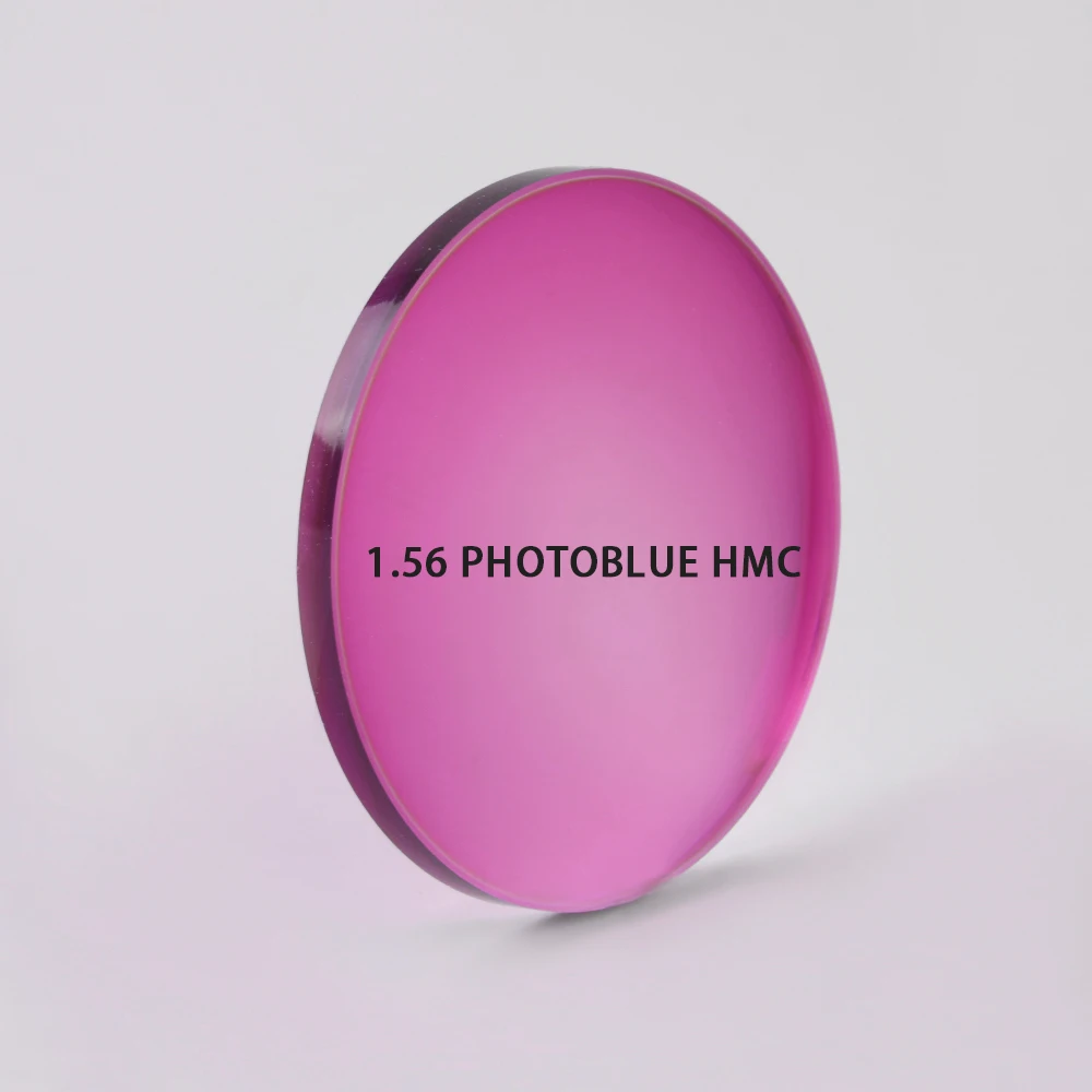 Colored Eyewear Lenses Photo Brown pink Blue Purple Grey Coated Photochromic 1.56 Optical Lens Prices