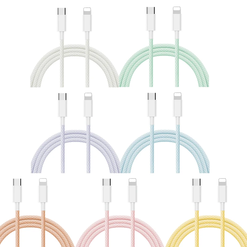 Multi-color weaving  fast charging USB changer chargin for iphone data cables