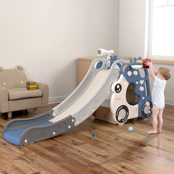 Cheap children mini home game toys folding custom plastic indoor kids slides for baby playground equipment