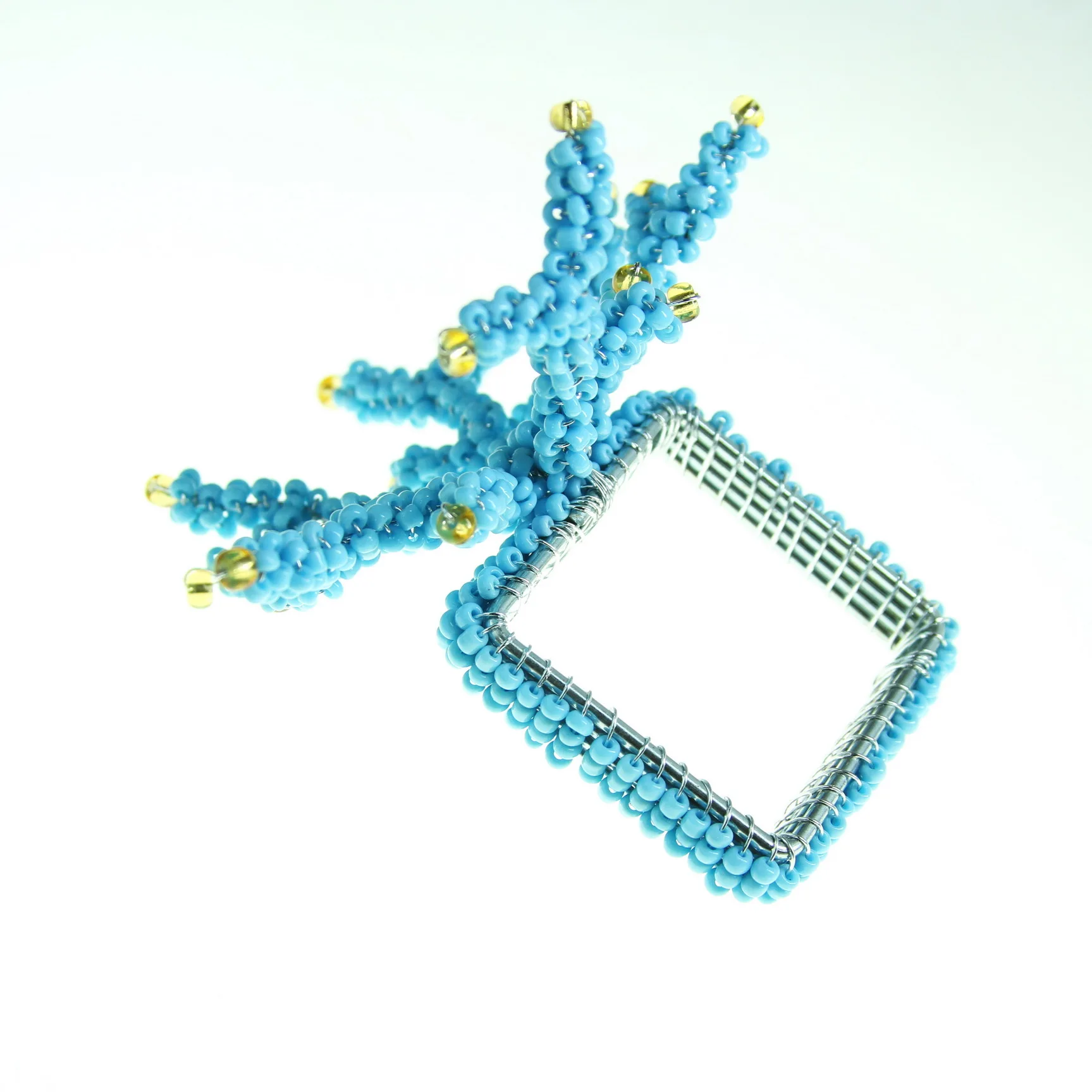 glass coral  napkin ring napkin for wedding,wholesale napkin holder qn14032802