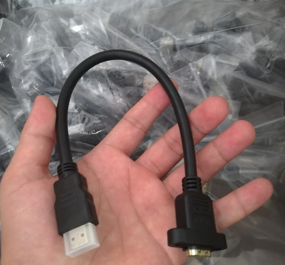 30cm 50cm 60cm 1m 1.5m Gold Plated HDMI Extension Cable Male to Female With Screw Panel Mount V1.4 For 1080P PSP HDTV