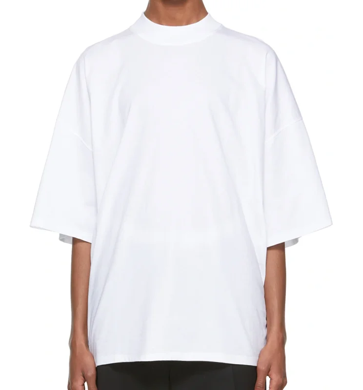 Custom Screen Printing Oversize T-shirt Man Boxy Fit Plain Half Sleeve Black With White Cotton T-shirt For Men