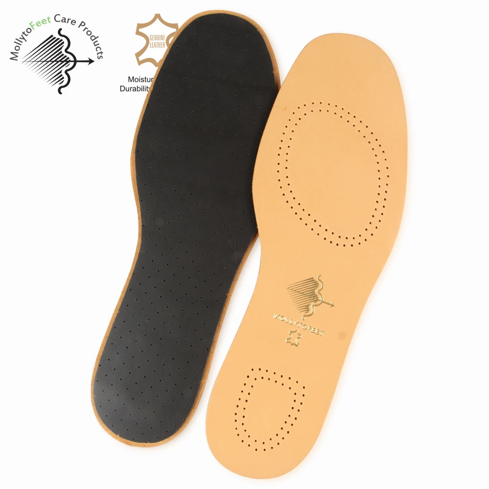Mollyto FREE SAMPLE Full Length Breathable Latex Foam Customizable Natural Sheepskin Genuine Leather Insoles for Shoes