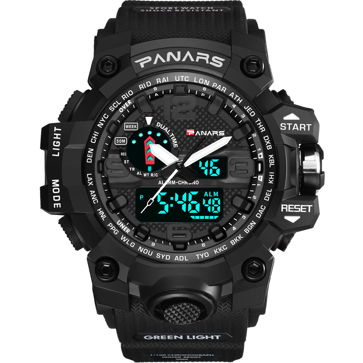 Спортивные часы Hot Jam Tangan PANARS 8202 аналоговые цифровые камуфляжные армейские наручные для