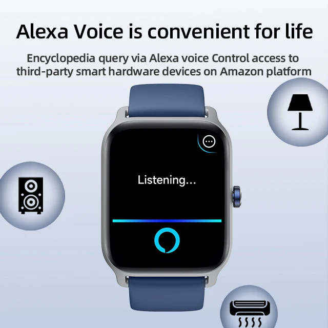 Fashion smart watch blood oxygen fitness sleep tracker heart rate BT calling features compatible iOS Android Men Women