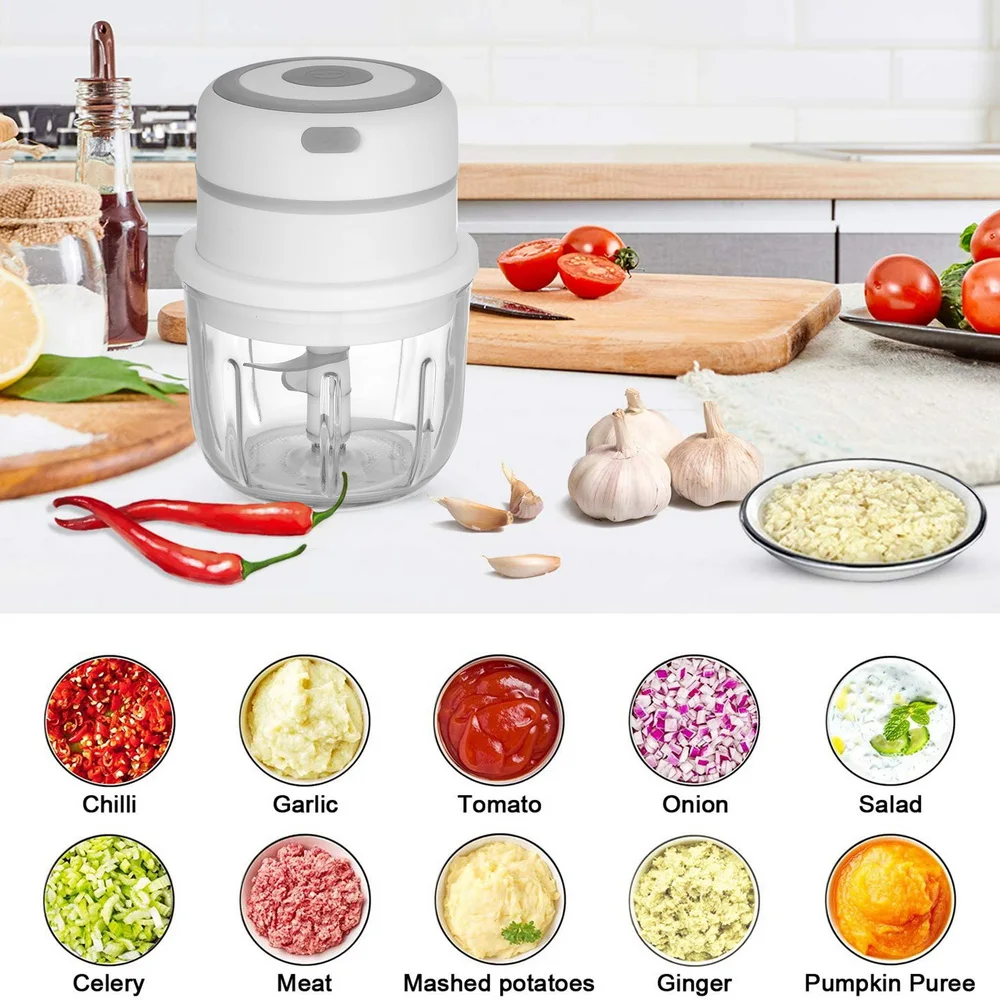 NEW ORIGINAL Mini 110 Portable Food Processor Electric Garlic Masher Chopper Grinder For 2021