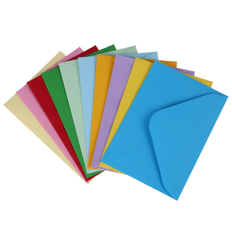 Custom Fancy Invitation Gift Paper Envelope Rainbow Blank Single Panel Cards and Colored Envelopes thank you cards