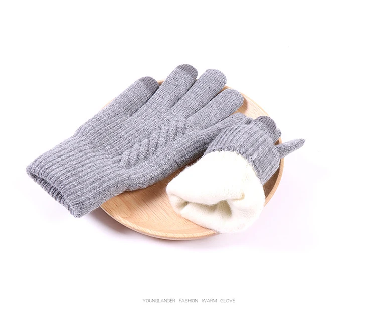 
Top Sell Knitted Five Finger Mobile Phone Hand Glove Winter Gloves For women With Touch 