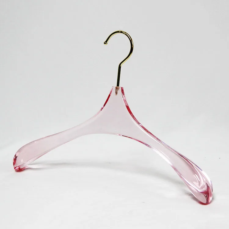 Free Sample Cheap Thick Shoulder hanger Acrylic Lucite Hangers For Fashion Showcase