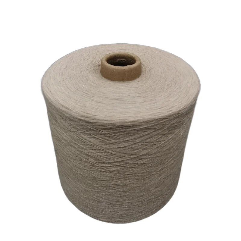High Quality CVC 60/40 55/45 Polyester Cotton Blended Yarn 21S  Light Khaki For Knitting